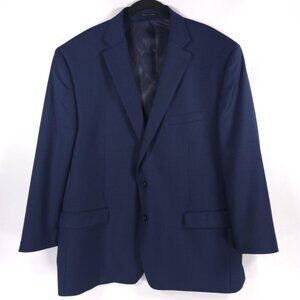 LAUREN RALPH LAUREN WOOL Blend Two Button‎ Navy Blazer 4 Button Cuffs Size 48R